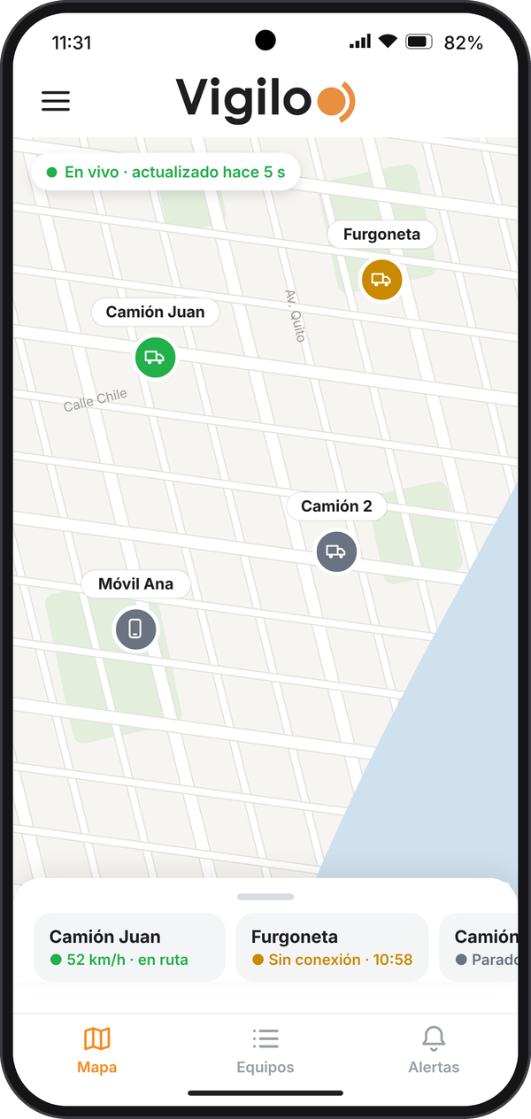 APP map showing the position of each phone
