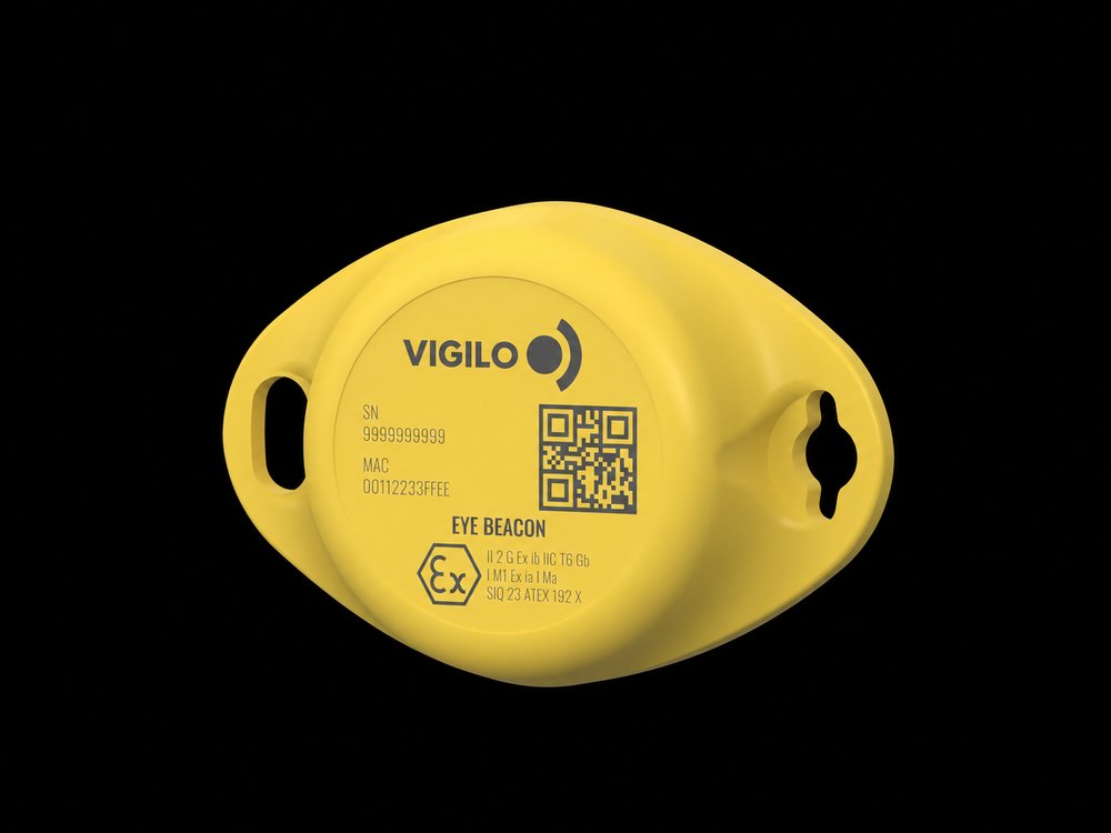 Yellow Vigilo ATEX BLE beacon